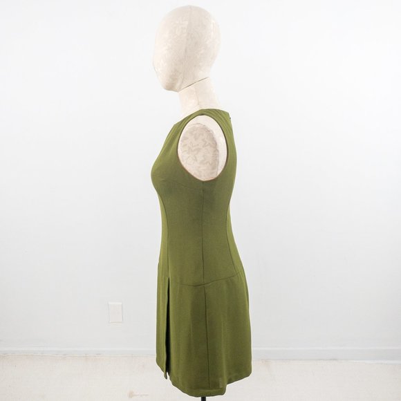 Nicole Miller M Vintage 90s Crepe Mini Dress Green - Picture 4 of 9
